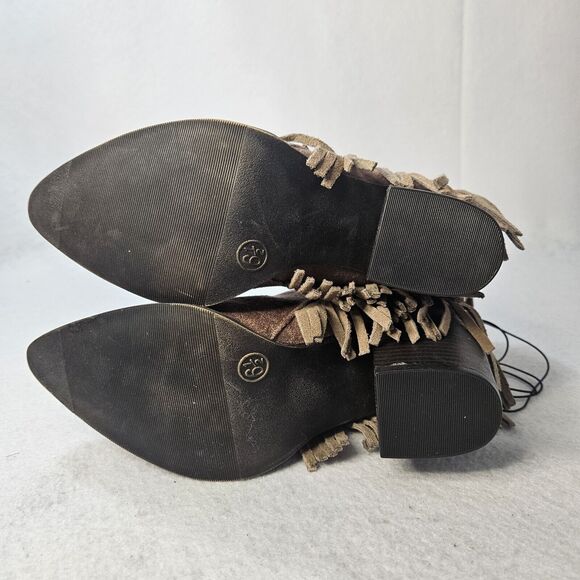 NWT Mossimo Sz 6.5 Brown Fringe Cowboy Bootie - Picture 6 of 6